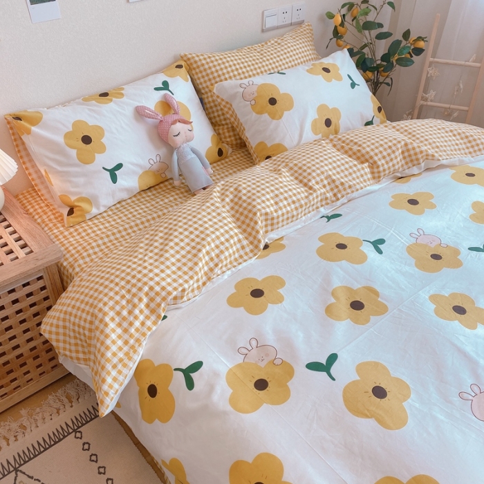 91家纺网 家纺一手货源 找家纺 沐棉 2020新款全棉13370四件套实拍图 萌萌哒