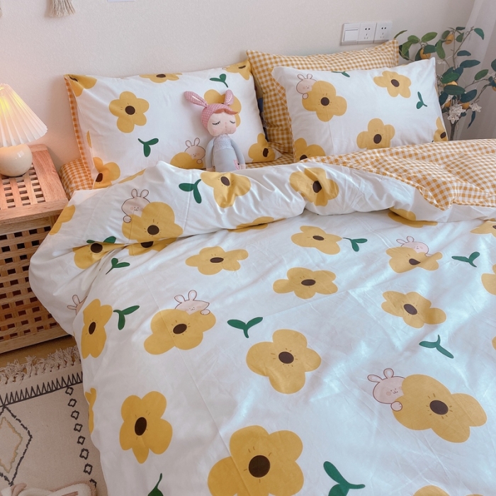 91家纺网 家纺一手货源 找家纺 沐棉 2020新款全棉13370四件套实拍图 萌萌哒