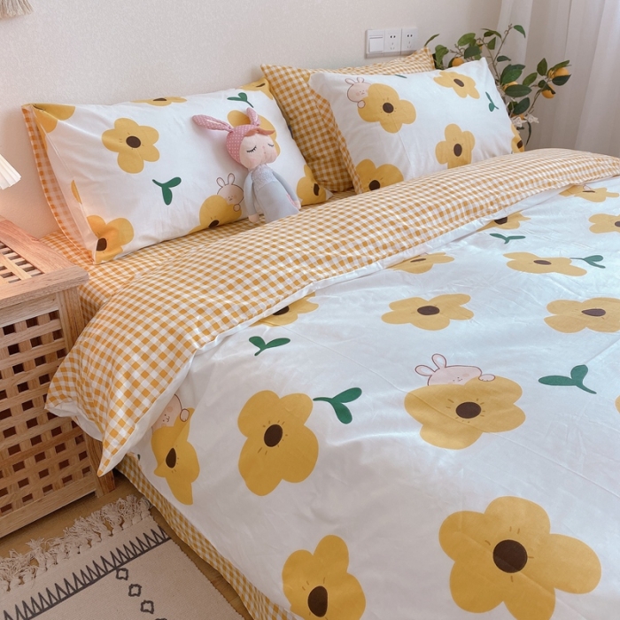 91家纺网 家纺一手货源 找家纺 沐棉 2020新款全棉13370四件套实拍图 萌萌哒