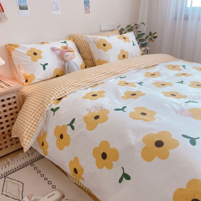 91家纺网 家纺一手货源 找家纺 沐棉 2020新款全棉13370四件套实拍图 萌萌哒