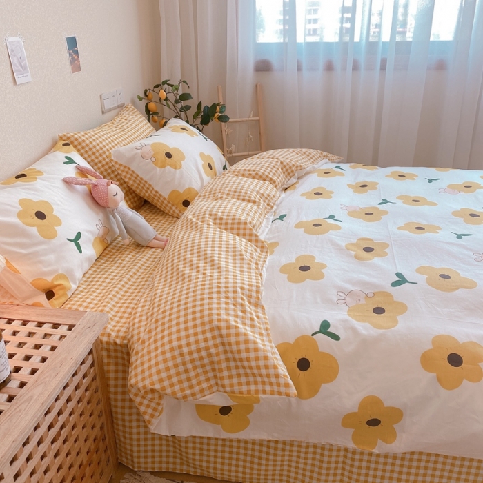 91家纺网 家纺一手货源 找家纺 沐棉 2020新款全棉13370四件套实拍图 萌萌哒