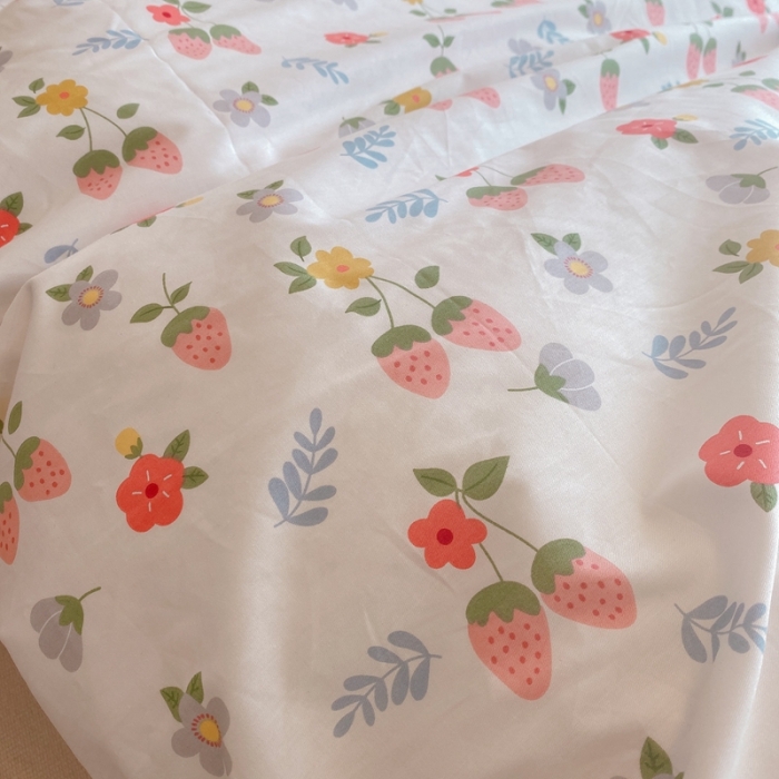 91家纺网 家纺一手货源 找家纺 沐棉 2020新款全棉13370四件套实拍图 小草莓