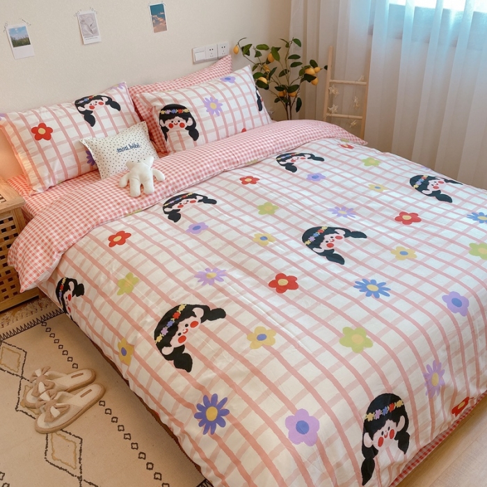 91家纺网 家纺一手货源 找家纺 沐棉 2020新款全棉13370四件套实拍图 小公主