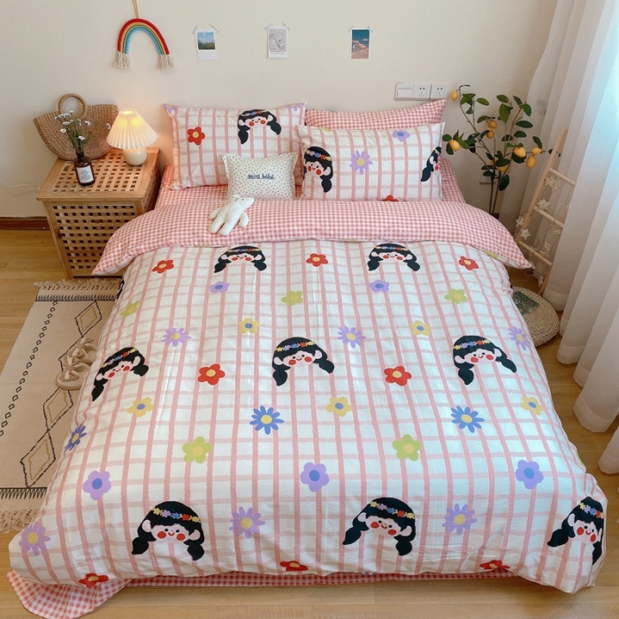 91家纺网 家纺一手货源 找家纺 沐棉 2020新款全棉13370四件套实拍图 小公主