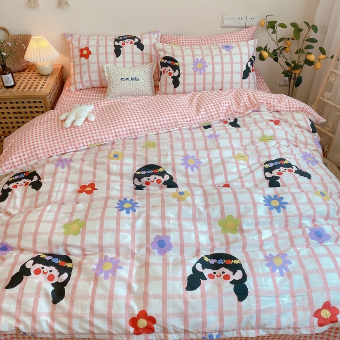 91家纺网 家纺一手货源 找家纺 沐棉 2020新款全棉13370四件套实拍图 小公主