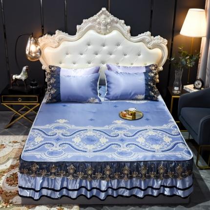 91家纺网 家纺一手货源 找家纺 （总）ds生活馆 2021新款欧式床裙款凉席三件套