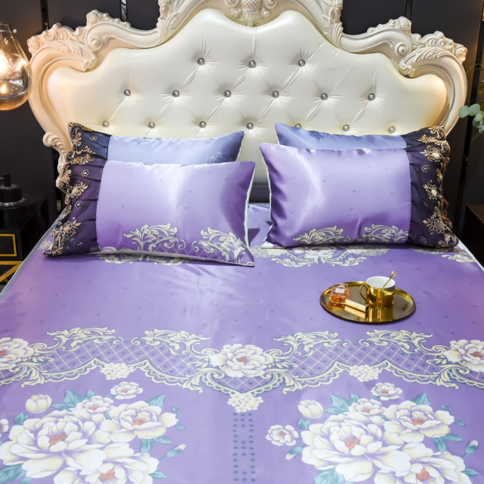 91家纺网 家纺一手货源 找家纺 ds生活馆 2021新款欧式床裙款凉席三件套 真爱永恒