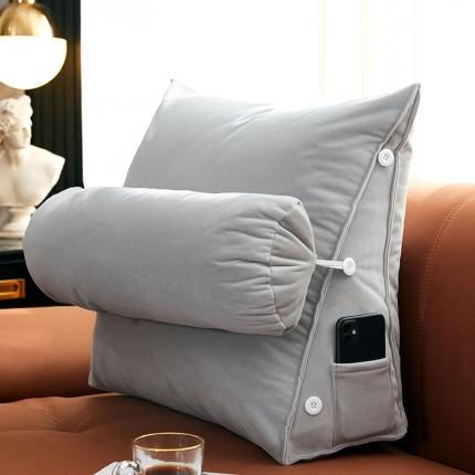 91家纺网 家纺一手货源 找家纺 沐沐 2026新款臻绒带头枕小靠背 香槟色