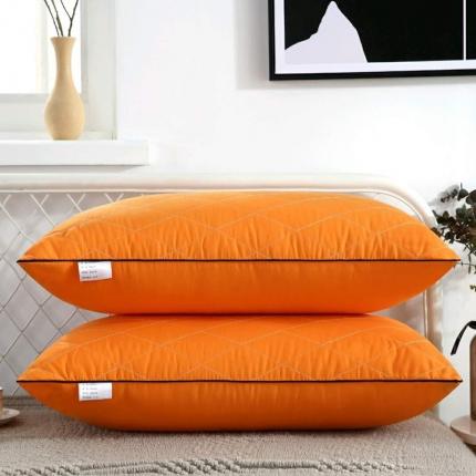 天意美 2020新款单边绗绣枕芯枕头48*74cm一只 橙色