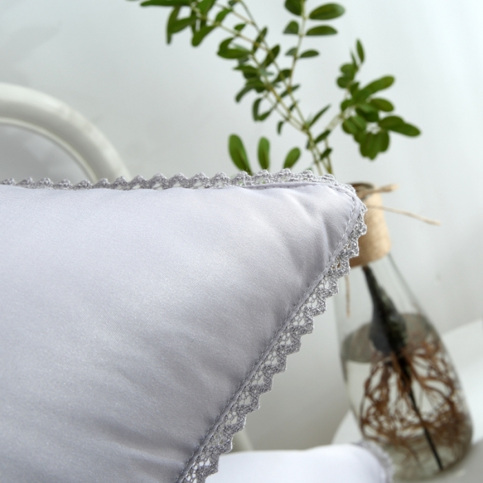 91家纺网 家纺一手货源 找家纺 （总）天意美 2020柔赛丝花边枕芯枕头48*74cm一只