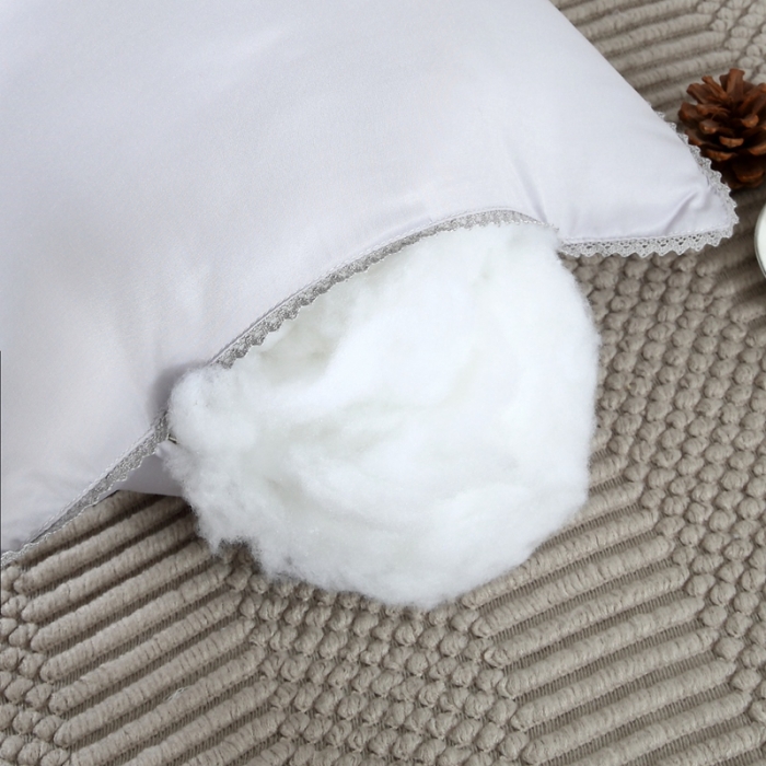 91家纺网 家纺一手货源 找家纺 天意美 2020新款柔赛丝花边枕芯枕头48*74cm一只 银灰色