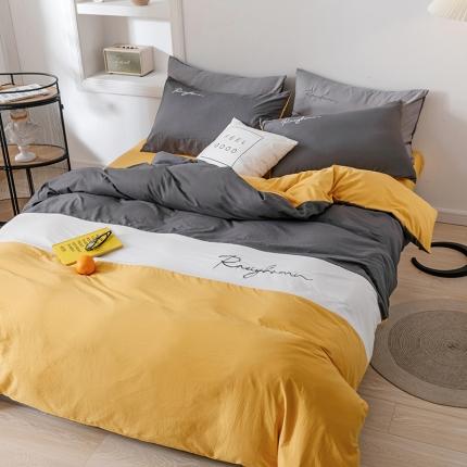 索飞特 2021春夏新款水洗棉四件套三色系列 活力黄