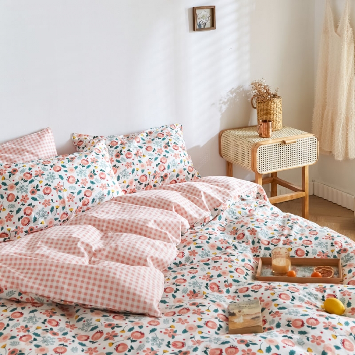 91家纺网 家纺一手货源 找家纺 梦家居 2020新款全棉小碎花四件套 花开朵朵