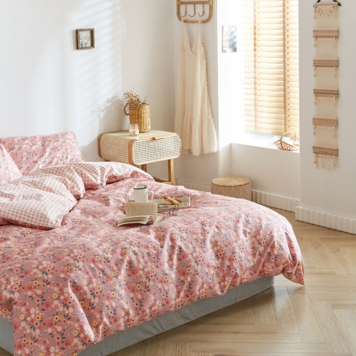 91家纺网 家纺一手货源 找家纺 梦家居 2020新款全棉小碎花四件套 花香迷情