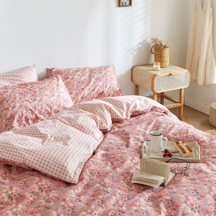 91家纺网 家纺一手货源 找家纺 梦家居 2020新款全棉小碎花四件套 花香迷情