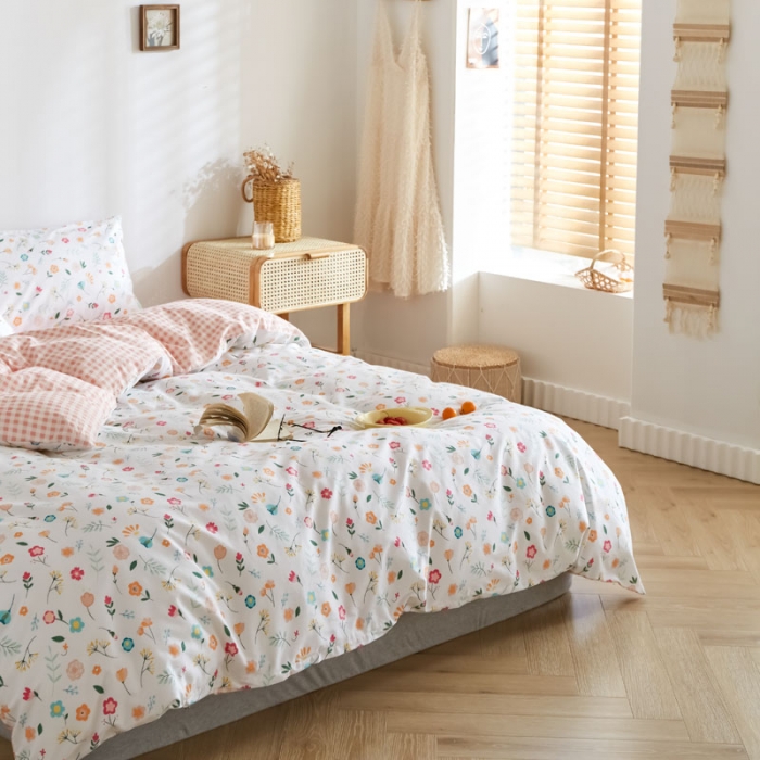 91家纺网 家纺一手货源 找家纺 梦家居 2020新款全棉小碎花四件套 美丽记