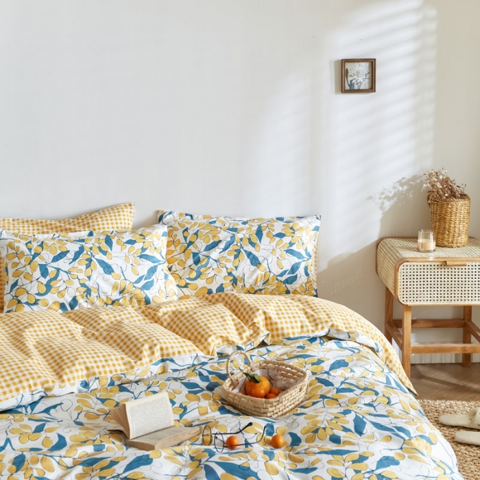 91家纺网 家纺一手货源 找家纺 梦家居 2020新款全棉小碎花四件套 硕果盈枝