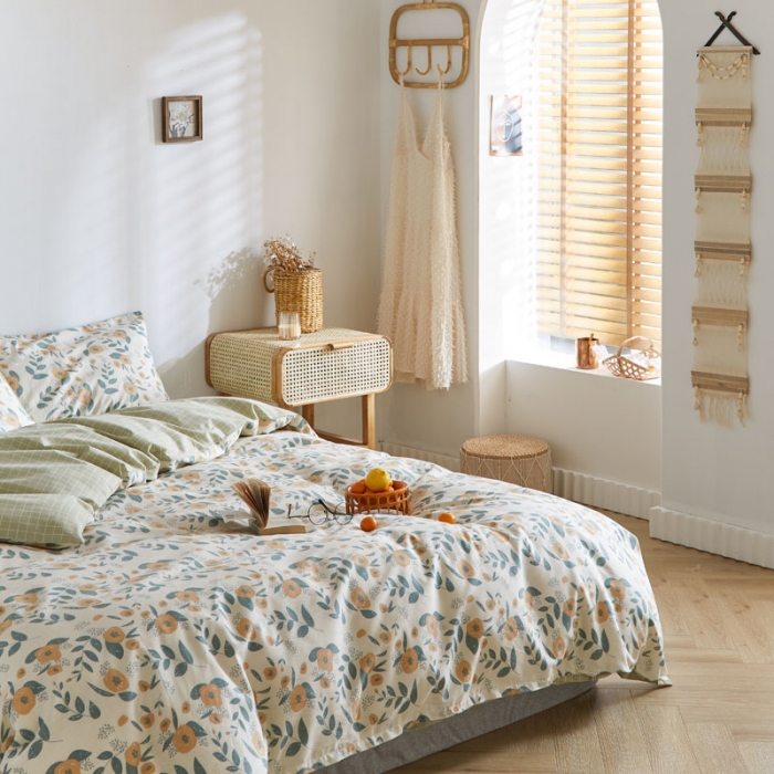 91家纺网 家纺一手货源 找家纺 梦家居 2020新款全棉小碎花四件套 丝语