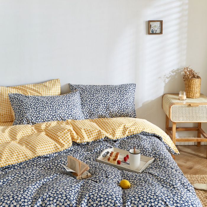 91家纺网 家纺一手货源 找家纺 梦家居 2020新款全棉小碎花四件套 小雏菊