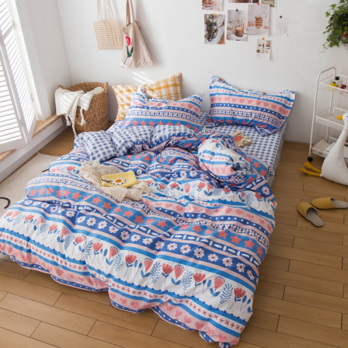 91家纺网 家纺一手货源 找家纺 窝米 2020春夏新品全棉13372四件套小波西风系列小花花