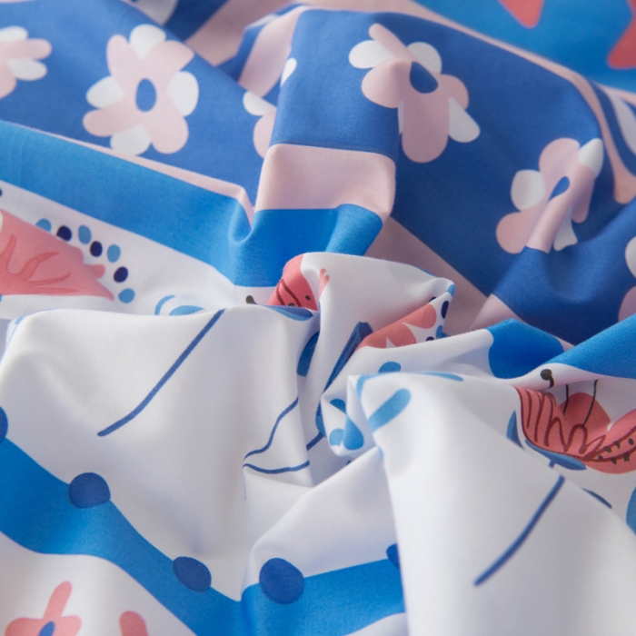 91家纺网 家纺一手货源 找家纺 窝米 2020春夏新品全棉13372四件套小波西风系列小花花