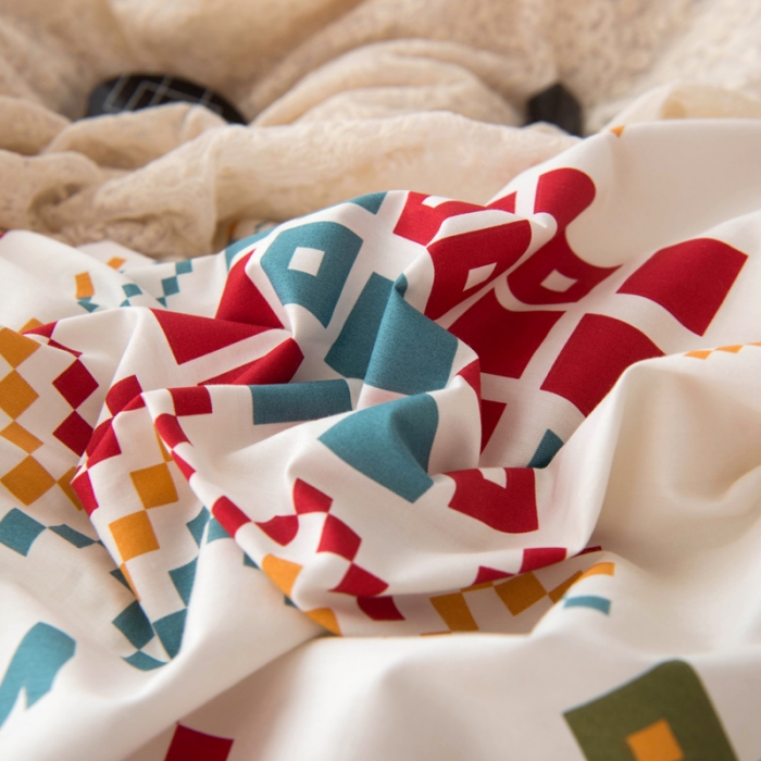 91家纺网 家纺一手货源 找家纺 窝米 2020春夏新品全棉13372四件套小波西风系列小尤里