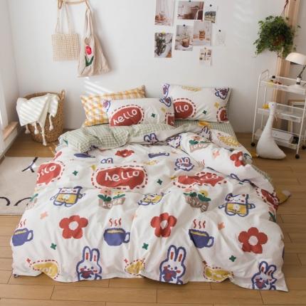 91家纺网 家纺一手货源 找家纺 窝米 2020春夏新品13370全棉四件套萌宠风系列 小笨蛋