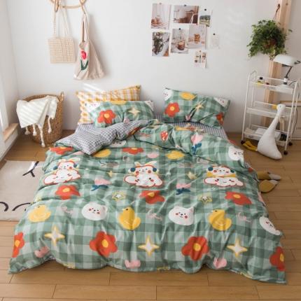 91家纺网 家纺一手货源 找家纺 窝米 2020春夏新品13370全棉四件套萌宠风系列 小傻瓜