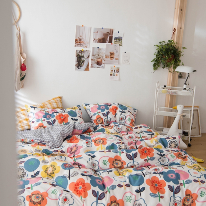 91家纺网 家纺一手货源 找家纺 窝米 2020春夏新品13370全棉四件套萌宠风系列 房间