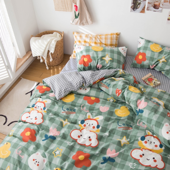 91家纺网 家纺一手货源 找家纺 窝米 2020春夏新品13370全棉四件套萌宠风系列 小傻瓜