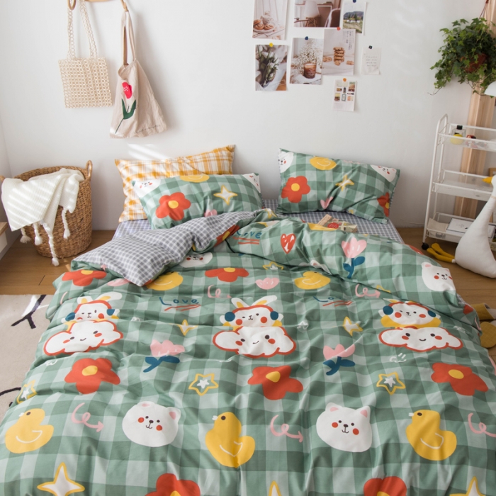 91家纺网 家纺一手货源 找家纺 窝米 2020春夏新品13370全棉四件套萌宠风系列 小傻瓜