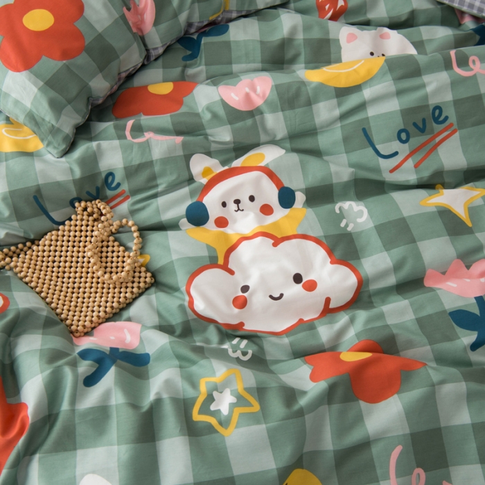 91家纺网 家纺一手货源 找家纺 窝米 2020春夏新品13370全棉四件套萌宠风系列 小傻瓜