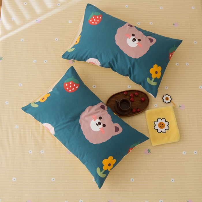 91家纺网 家纺一手货源 找家纺 窝米 2020春夏新品13370全棉四件套萌宠风系列 小仙女-绿