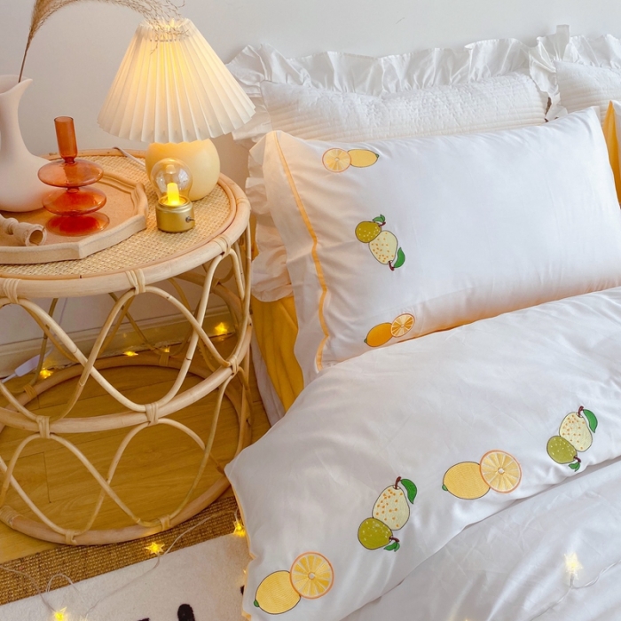 91家纺网 家纺一手货源 找家纺 窝米 2020新款60支长绒棉四件套 心情-白