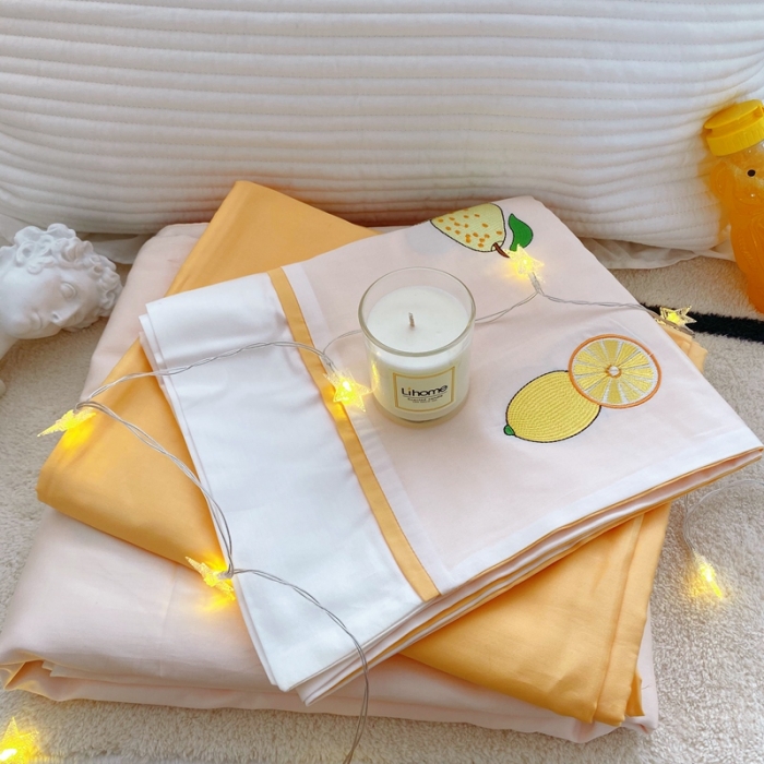 91家纺网 家纺一手货源 找家纺 窝米 2020新款60支长绒棉四件套 心情-白