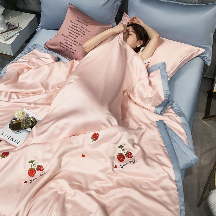 91家纺网 家纺一手货源 找家纺 （总）澳梵 2022新款莫代尔绣花夏被四件套