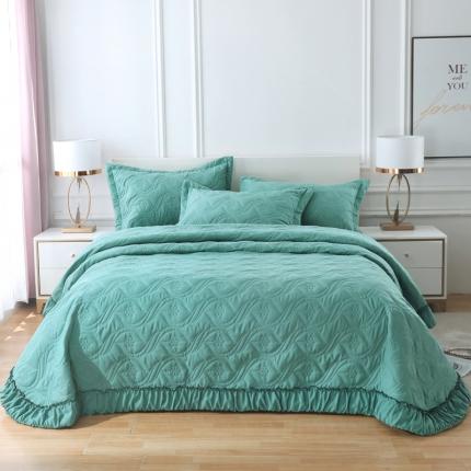 91家纺网 家纺一手货源 找家纺 OL家纺 2020高密度多功能床盖超大夏凉被单品枕套 深绿