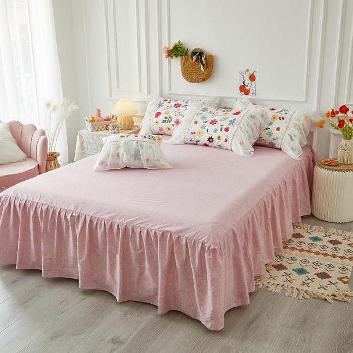 91家纺网 家纺一手货源 找家纺 （总）亲亲公主新款全棉韩版印花仙女款公主风床裙四件套花舞风情