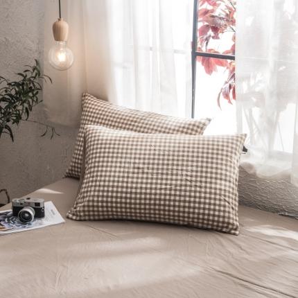 91家纺网 家纺一手货源 找家纺 （总）佳梦达 2020新款色织全棉水洗双拼单枕套