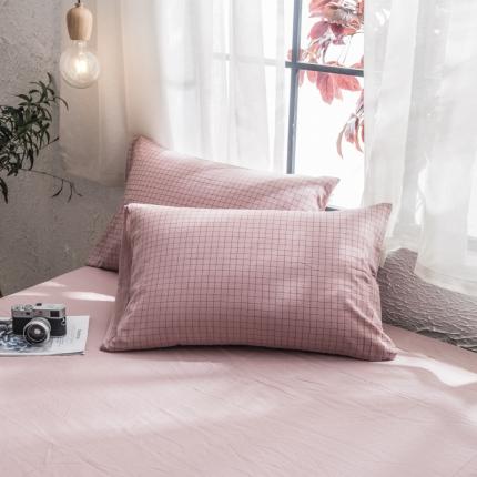 91家纺网 家纺一手货源 找家纺 （总）佳梦达 2020新款色织全棉水洗双拼单枕套