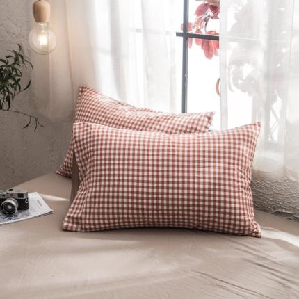 91家纺网 家纺一手货源 找家纺 （总）佳梦达 2020新款色织全棉水洗双拼单枕套