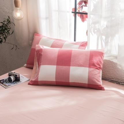 91家纺网 家纺一手货源 找家纺 （总）佳梦达 2020新款色织全棉水洗双拼单枕套