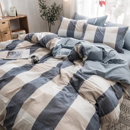 91家纺网 家纺一手货源 找家纺 （总）佳梦达 2020新款色织全棉水洗双拼单被套