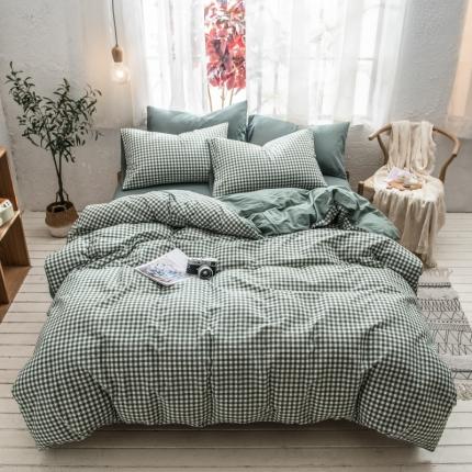 91家纺网 家纺一手货源 找家纺 （总）佳梦达 2020新款色织全棉水洗双拼四件套