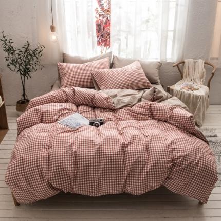 91家纺网 家纺一手货源 找家纺 （总）佳梦达 2020新款色织全棉水洗双拼四件套