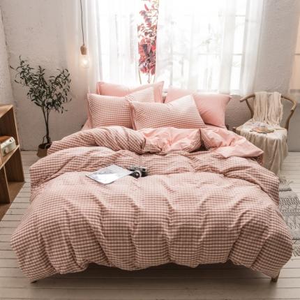 91家纺网 家纺一手货源 找家纺 （总）佳梦达 2020新款色织全棉水洗双拼四件套