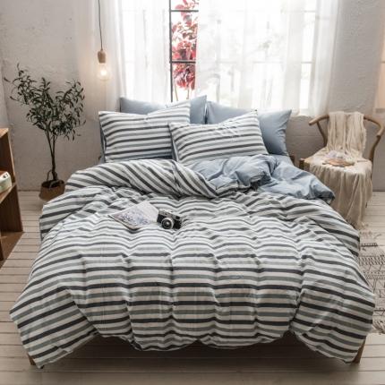 91家纺网 家纺一手货源 找家纺 （总）佳梦达 2020新款色织全棉水洗双拼四件套