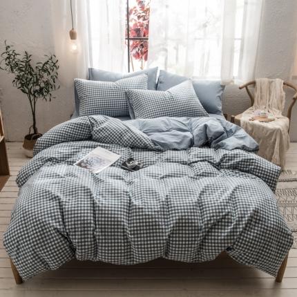 91家纺网 家纺一手货源 找家纺 （总）佳梦达 2020新款色织全棉水洗双拼四件套