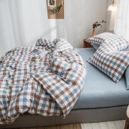 91家纺网 家纺一手货源 找家纺 （总）佳梦达 2020新款全色织全棉水洗双拼单床单