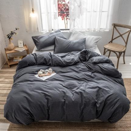 91家纺网 家纺一手货源 找家纺 ( 总）佳梦达 2020新款全色织全棉水洗双拼四件套